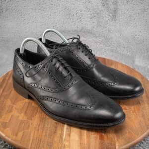 Cole Haan Zerogrand Wingtip Oxford Black Leather Shoes Men Size 8 M C12209